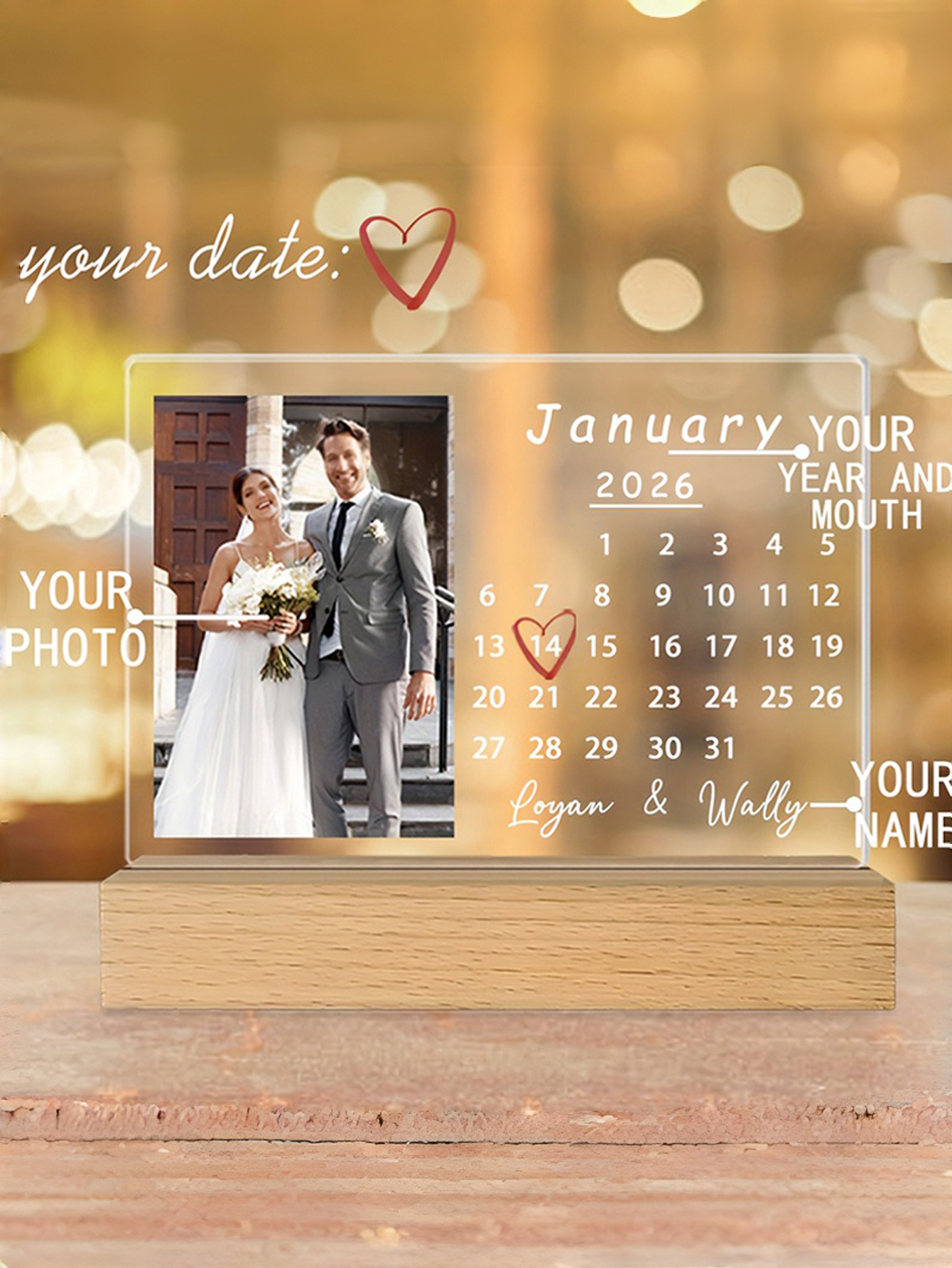 Custom Acrylic Wedding Date Frame